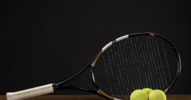 Tennis racket and ball